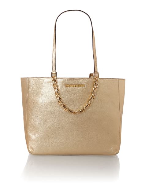 michael kors tote gold detail|Michael Kors ladies gold totes.